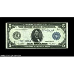 Fr. 879a $5 1914 Federal Reserve Note About New. A bright, crisp example. Important notice: We expec