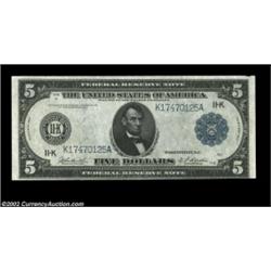 Fr. 886 $5 1914 Federal Reserve Note Choice About New. Only 10 Dallas $5s of this number are reporte