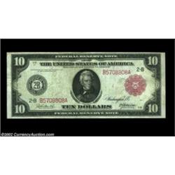 Fr. 893b $10 1914 Red Seal Federal Reserve Note Choice Very Fine. This nice natural note has broad m