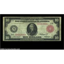 Fr. 893b $10 1914 Red Seal Federal Reserve Note Fine. An evenly circulated example that is ideal for