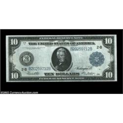 Fr. 911a $10 1914 Federal Reserve Note Choice About New. A faint trace of a center fold is visible o