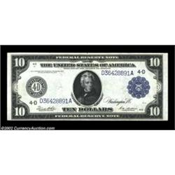 Fr. 919a $10 1914 Federal Reserve Note Very Choice New. Beautifully bright, strictly original and ve