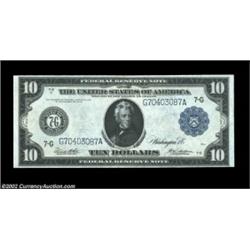 Fr. 931a $10 1914 Federal Reserve Note CGA AU 58. A nice looking Fed. Important notice: We expect to