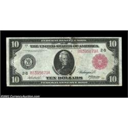 Fr. 953b $10 1914 Red Seal Federal Reserve Note Very Fine. With the technical paper quality of an Ex