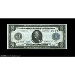 Fr. 971a $20 1914 Federal Reserve Note Choice About New. A light center bend prevents a much higher.