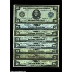 Federal Reserve Note $20s. Eight of the district banks are included in this lot of Fed $20s: Fr. 971