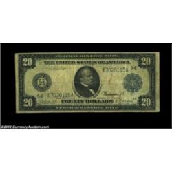 Fr. 982 $20 1914 Federal Reserve Note CGA Fine 15. Only a dozen examples are reported for this scarc