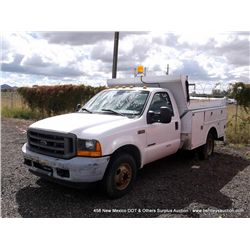 2001 FORD F-350 PICKUP W/ UTILITY BED ~ 184,085 MI VIN: 1FDWF36F11EB66873, UTILITY SERVICE TRUCK,  7