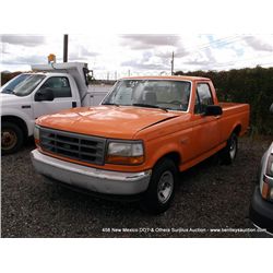1994 FORD F-150 PICKUP ~ ODOMETER OUT VIN: 2FTEF15N0RCA52605, NOTES: ENGINE TITLE # ? KEYS FA39954-0