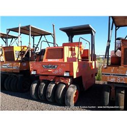 1996 HAMM GRW5 PNEUMATIC ROLLER 8-12 TON S/N: 39401, 834 HOURS, NOTES: HYDRAULICS (print sequence:) 