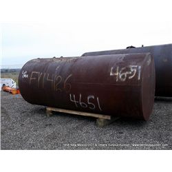 ABOVE GROUND STEEL STORAGE TANK, APPROXIMATLEY 4000 GALLONS (print sequence:) FY14-126