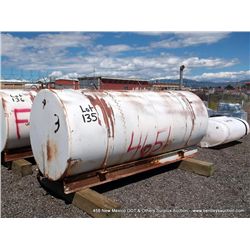 CUSTOM ABOVE GROUND STEEL DIESEL STORAGE TANK APPROXIMATELY 1000 GALLONS (print sequence:) FY14-126