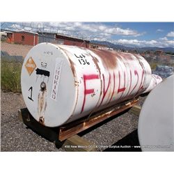 CUSTOM ABOVE GROUND STEEL GASOLINE STORAGE TANK APPROXIMATELY 1000 GALLONS (print sequence:) FY14-12