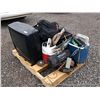 Image 1 : PALLET: MIXED TOOLS, TV, BAGS, ICE CHEST, SUB-WOOFERS, CSFD