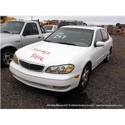 2000 INFINITI I30 SEDAN, SALVAGE ~ 156,825 MILES SEDAN, FWD, V6, 3.0L, WHITE, SALVAGE TITLE, CSFD TI