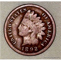 1892 1 Cent  Indian Head Cent 