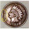 Image 2 : 1902 1 Cent "Indian Head Cent" MINT ERROR COIN