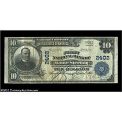 Mount Sterling, IL - $10 1902 Plain Back Fr. 632 The First NB Ch. # 2402Large notes only from the so