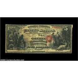 Shawneetown, IL - $5 Original Fr. 399 The Gallatin NB Ch. # 1775A very scarce bank which was in exis