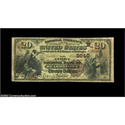 Beardstown, IL - $20 1882 Brown Back Fr. 496 The First NB Ch. # (M)3640A nice $20 Brown Back from th