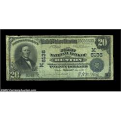 Benton, IL - $20 1902 Plain Back Fr. 650 The First NB Ch. # (M)6136An evenly circulated Very Good+++