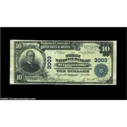 Biggsville, IL - $10 1902 Plain Back Fr. 624 The First NB Ch. # 3003Large notes only from this bank,