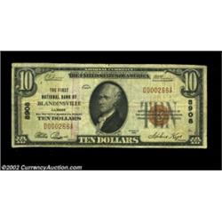 Blandinsville, IL - $10 1929 Ty. 1 The First NB Ch. # 8908A just plain scarce note, with our records