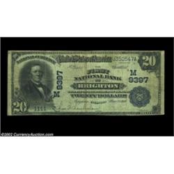 Brighton, IL - $20 1902 Date Back Fr. 644 The First NB Ch. # (M)9397A well circulated but still dece