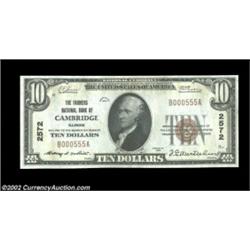 Cambridge, IL - $10 1929 Ty. 1 The Farmers NB Ch. # 2572A lovely example from this much collected ba