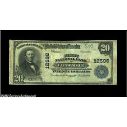 Carbondale, IL - $20 1902 Plain Back Fr. 661 First NB Ch. # 12596A tough bank in large size, with ju