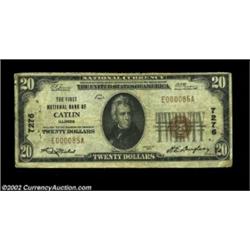 Catlin, IL - $20 1929 Ty. 1 The First NB Ch. # 7276A tale of two notes on this scarce Vermilion Coun