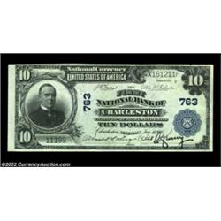 Charleston, IL - $10 1902 Plain Back Fr. 624 The First NB Ch. # 763A pretty About Uncirculated large