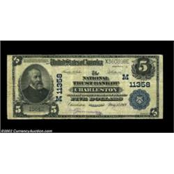 Charleston, IL - $5 1902 Plain Back Fr. 606 The National Trust Bank Ch. # (M)11358A pleasing Fine-Ve