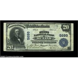 De Land, IL - $20 1902 Plain Back Fr. 659 The First NB Ch. # 5699Only four large notes are recorded.