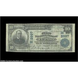 El Paso, IL - $10 1902 Plain Back Fr. 624 The First NB Ch. # (M)2997Large notes only from this bank,