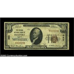 Freeport, IL - $10 1929 Ty. 1 The First NB Ch. # 385An excessively rare bank in small size, where on