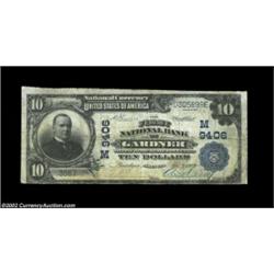 Gardner, IL - $10 1902 Plain Back Fr. 626 The First NB Ch. # (M)9406A very scarce large note from th