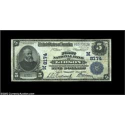 Gibson, IL - $5 1902 Plain Back Fr. 599 The First NB Ch. # (M)8174Evenly circulated Fine, with stron