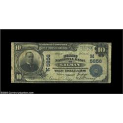 Gilman, IL - $10 1902 Plain Back Fr. 633 The First NB Ch. # (M)5856The only note from this small Iro