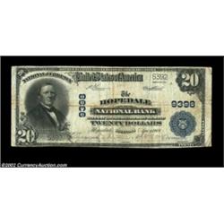 Hopedale, IL - $20 1902 Plain Back Fr. 652 The Hopedale NB Ch. # 9398A rare Tazewell County bank wit