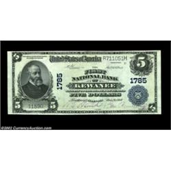 Kewanee, IL - $5 1902 Plain Back Fr. 601 The First NB Ch. # 1785A lovely note which appears new unti