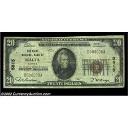 Malta, IL - $20 1929 Ty. 1 The First NB Ch. # 5815A very scarce note from well collected DeKalb Coun