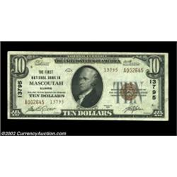 Mascoutah, IL - $10 1929 Ty. 2 The First NB Ch. # 13795An extremely rare St. Clair County bank with.