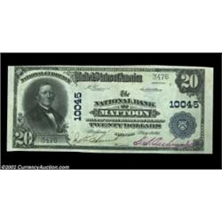 Mattoon, IL - $20 1902 Plain Back Fr. 653 The NB of Mattoon Ch. # 10045A spectacular note of the kin