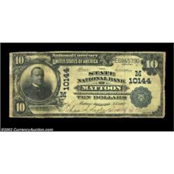 Mattoon, IL - $10 1902 Plain Back Fr. 628 The State NB Ch. # (M)10144Large notes only from this toug