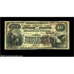 Murphysboro, IL - $10 1882 Brown Back Fr. 483 The First NB Ch. # 4019Considerably the scarcer of thi