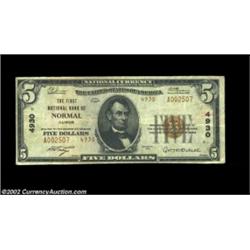 Normal, IL - $5 1929 Ty. 2 The First NB Ch. # 4930The only denomination issued here in small size, w