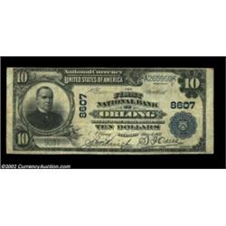 Oblong, IL - $10 1902 Plain Back Fr. 626 The First NB Ch. # 8607A very scarce bank in large size, wi