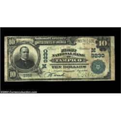 Tampico, IL - $10 1902 Plain Back Fr. 626 The First NB Ch. # (M)9230A very scarce note from the birt