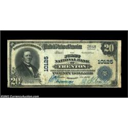 Trenton, IL - $20 1902 Plain Back Fr. 654 The First NB Ch. # 10125A very scarce note from this small